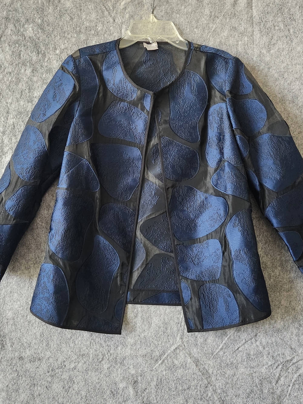 Women’s Navy and Black Textured Open-Front Jacket